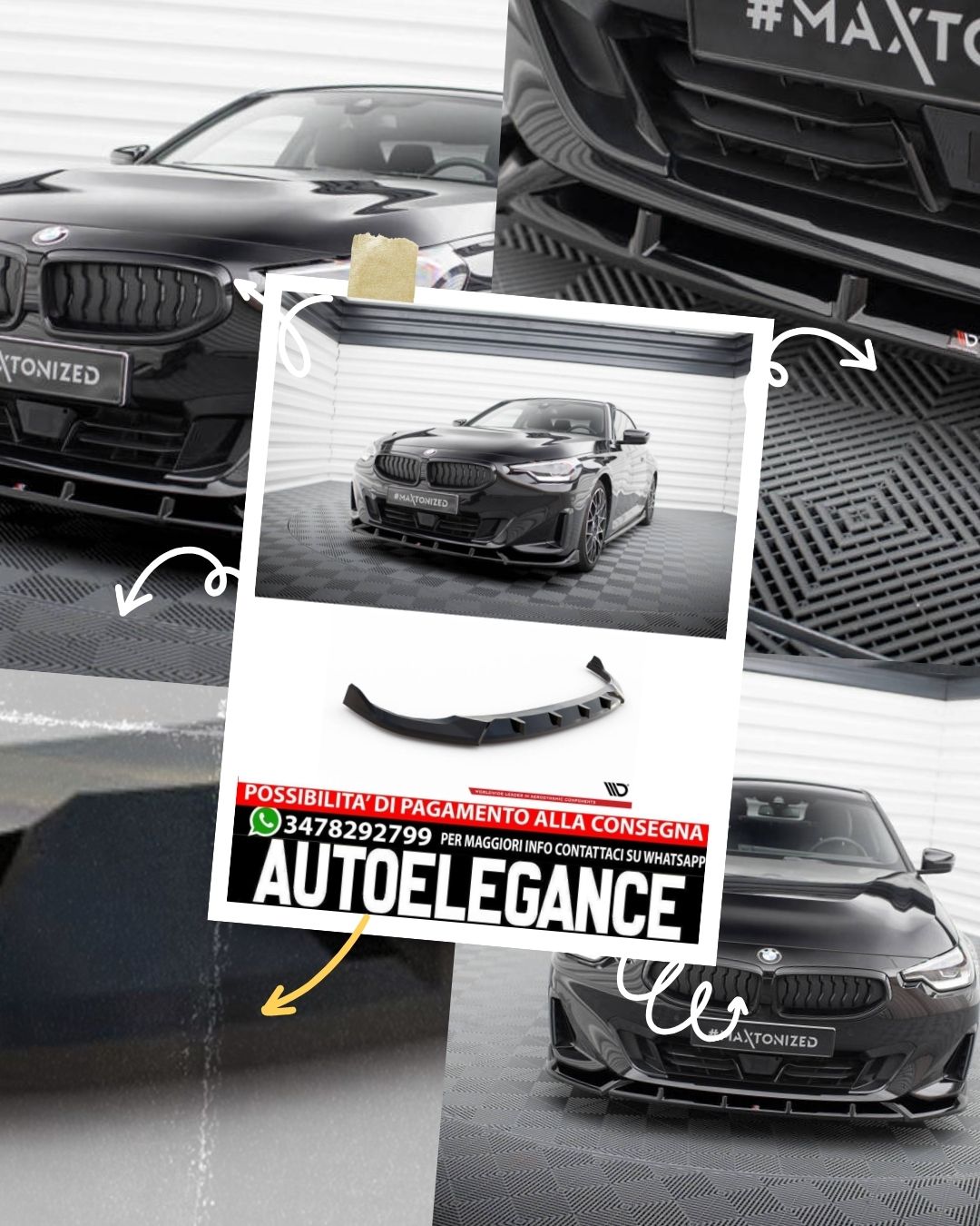 SPLITTER ANTERIORE V.2 COMPATIBILE PER BMW 2 COUPE G42  (2021 - )