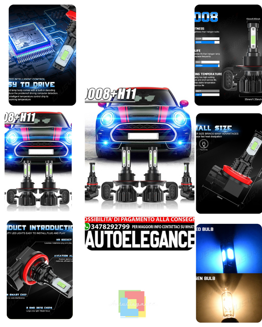 9008 / H13+H11 Combo LED Headlights Fog Lamp Bulbs for Ford Freestyle 2005-2007