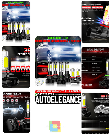 Para Per Toyota Sienna 2006-2008 2009 Faros LED Hi / Lo +Kit de luces antiniebla