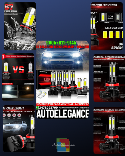 For 2007-2013 Toyota Tundra Combo 6x 6500K LED Headlight Hi/Lo + Fog Light Bulbs 