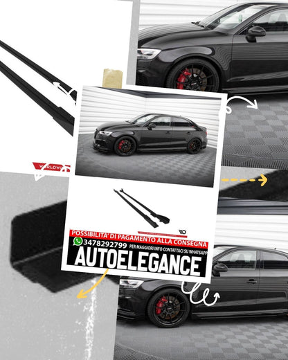 STREET PRO MINIGONNE LATERALI adatti per V.1 + FLAPS AUDI RS3 BERLINA 8V FACELIFT 2017 - 2020