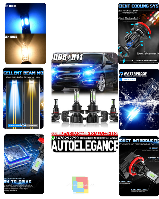 For Chevy Cruze 2011-2013 2014 15 LED Headlight Hi/Lo + Fog Light Bulb Combo 