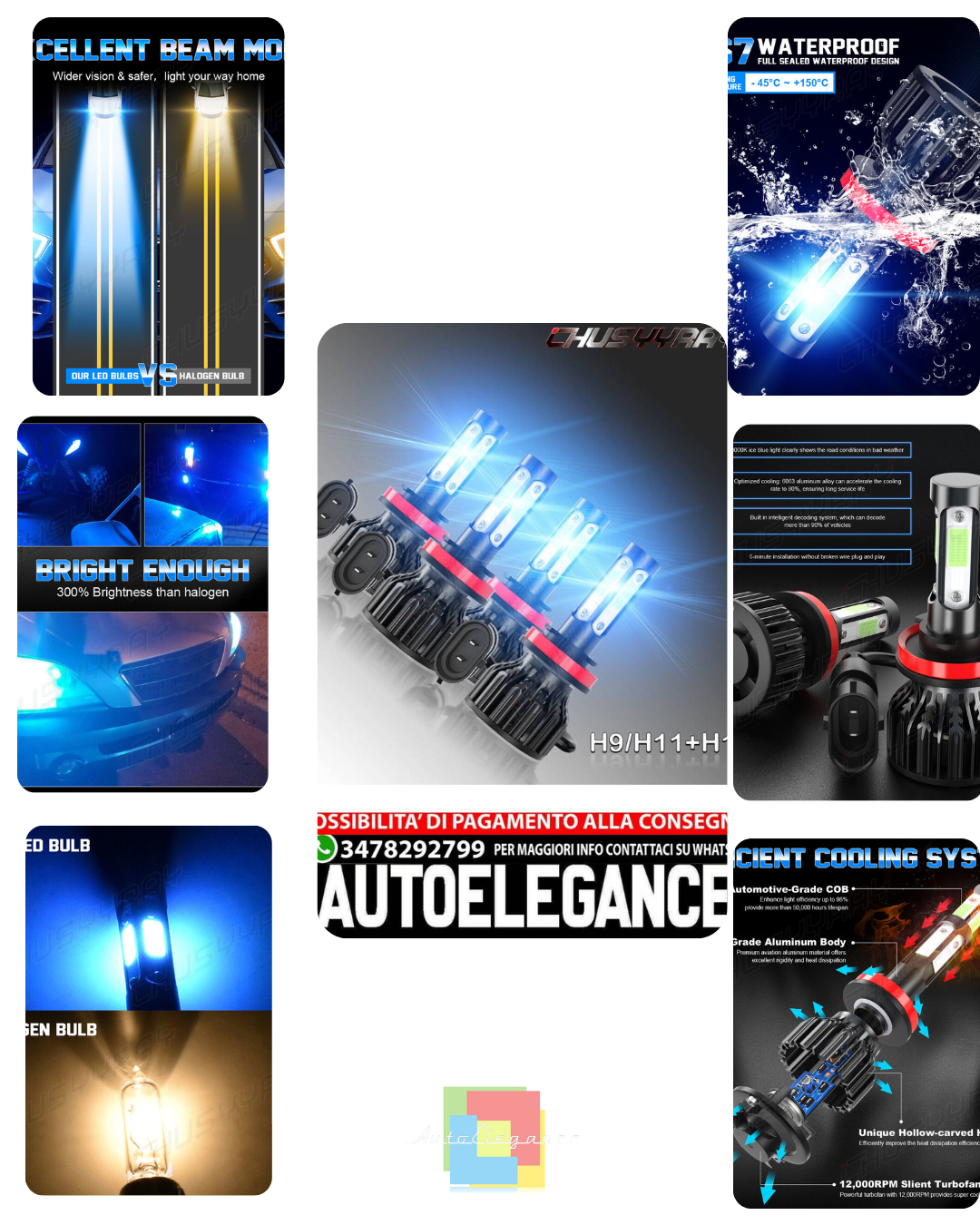 Lampadine fari a LED combinate per Nissan Altima 2007-2018 abbaglianti blu 4pz