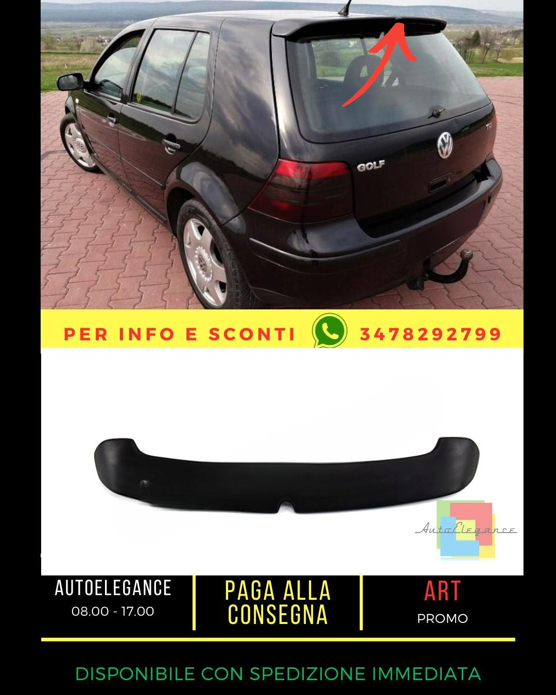 🔥SPOILER ADATTO PER VW Golf 4 1997-2006🔥