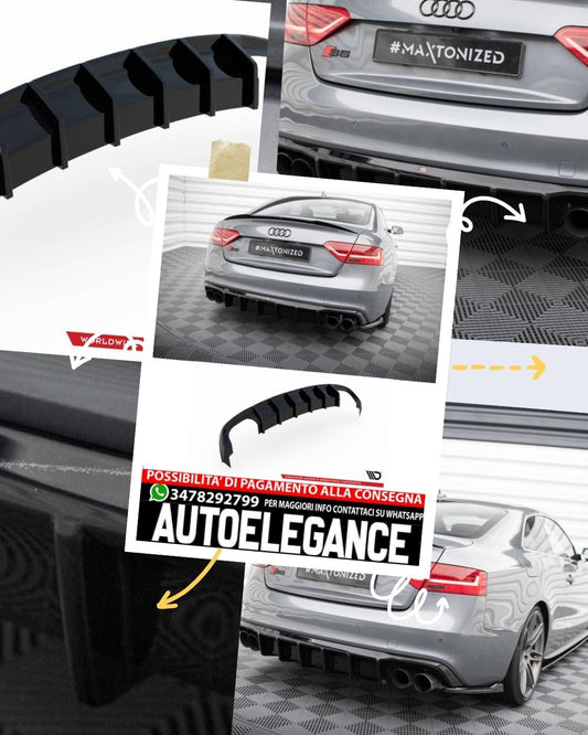 DIFFUSORE POSTERIORE ADATTO PER  AUDI S5 COUPE 8T FACELIFT (2011 - 2016)