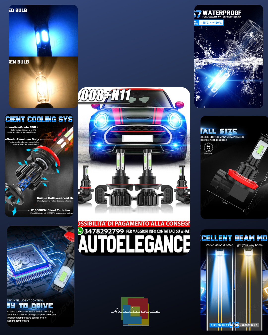 Per Mini Cooper 2009-2014 Combo 4X LED Faro Abbagliante/Anabbagliante +Lampadine