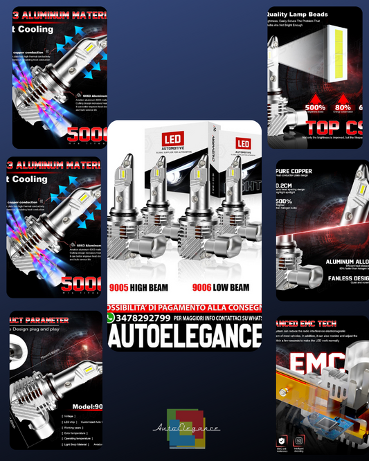 FOR Jeep Commander 2006-2010 LED Headlight High Low 4x 9006+9005 White Bulbs 