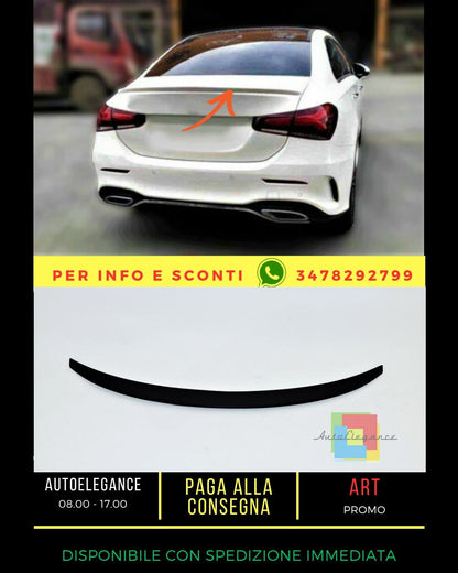 🔥Spoiler nero lucido adatto per Mercedes A class V177 2018+ Sedan🔥