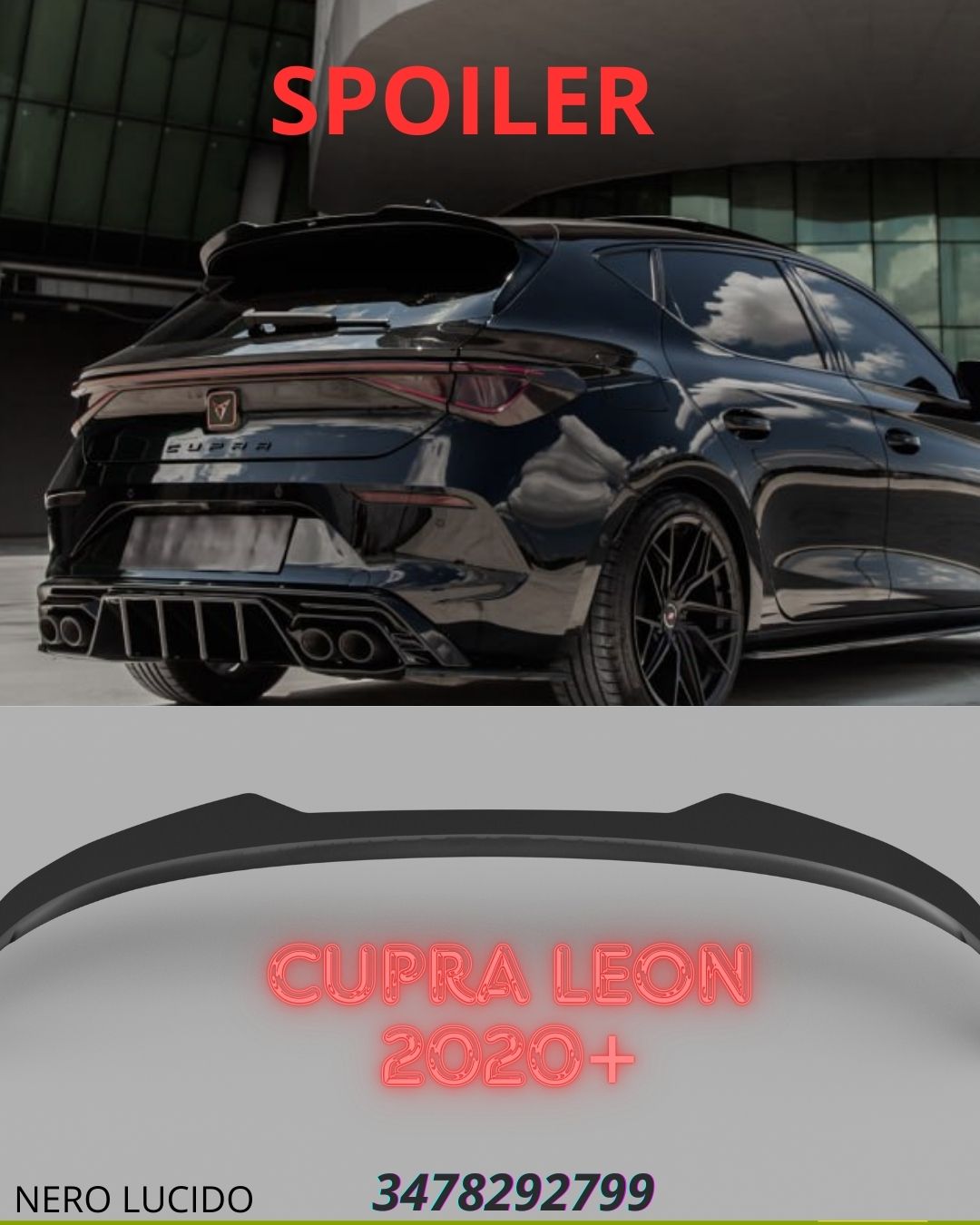 ✨✨Spoiler Tetto ADATTO PER CUPRA Leon 2020+✨✨