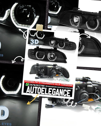 FARI ANTERIORI ANGEL EYES 3D NERO adatti per BMW E39 09.95-06.03