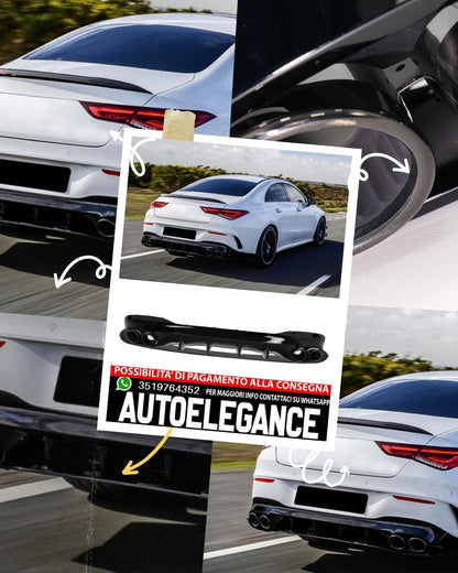 Diffusore Posteriore e Terminali di Scarico adatti per Mercedes CLA X118  2019 -