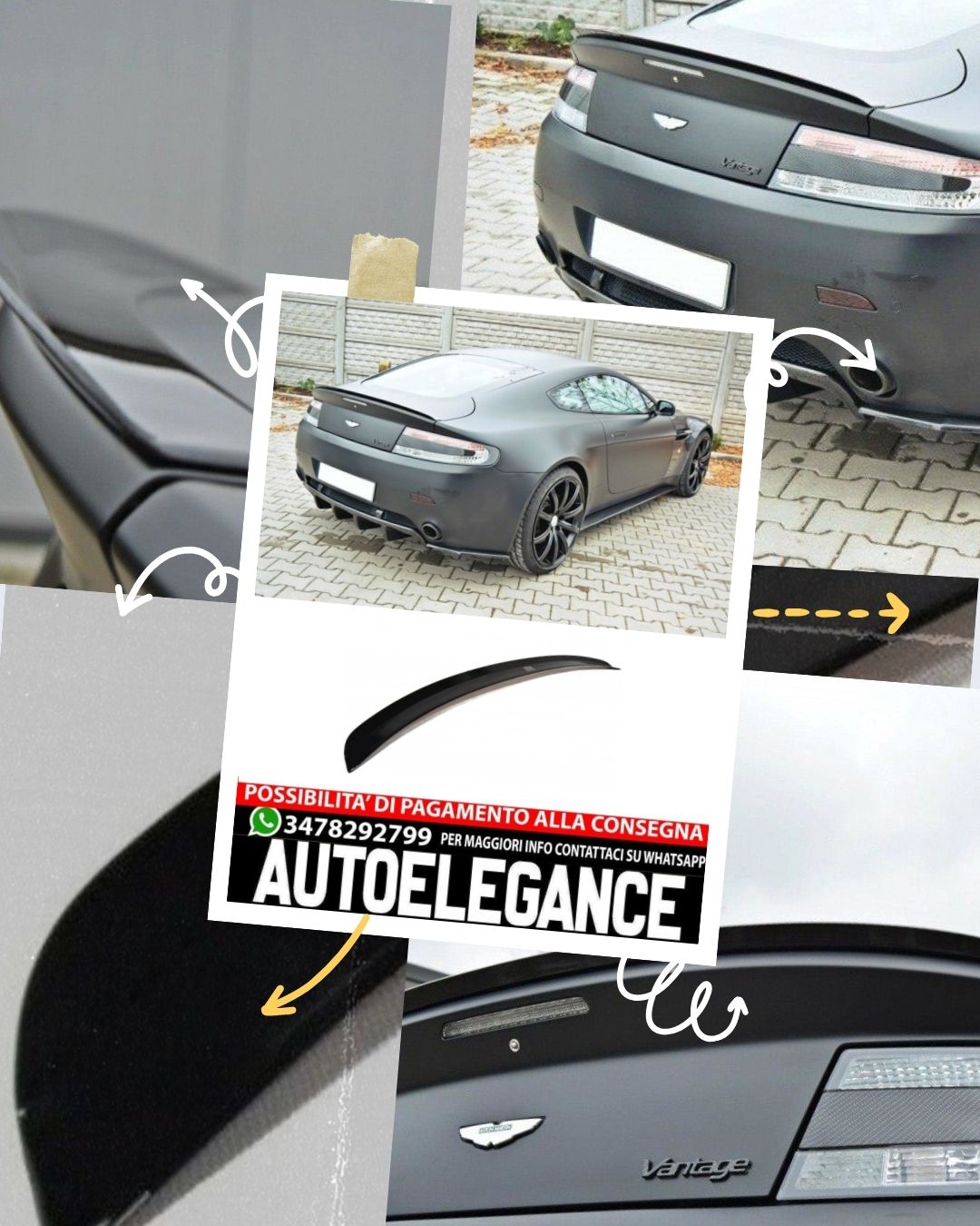 SPOILER CAP adatto per ASTON MARTIN V8 VANTAGE 2005 - 2011