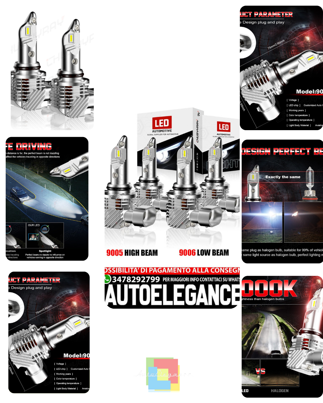 Per Chevrolet Blazer 1992-2005 6000K LED Faro Abbagliante Abbaglianti Combo 4PC