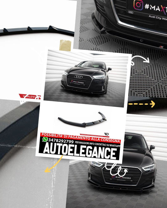 SPLITTER ANTERIORE V.1 adatto compatibile per AUDI A3 SPORTBACK 8V FACELIFT