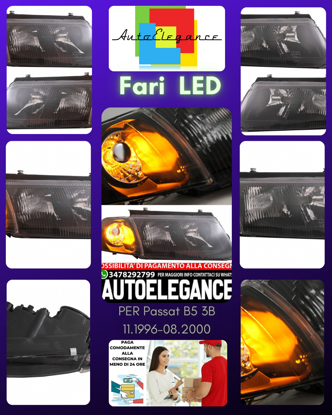 Headlights suitable for VW Passat B5 3B (11.1996-08.2000) Black