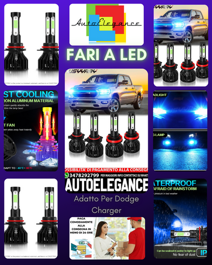 4 Pz Per Dodge Charger 2011-2013 2014 9005 + H11 led faro Alto/Basso Testa Luce