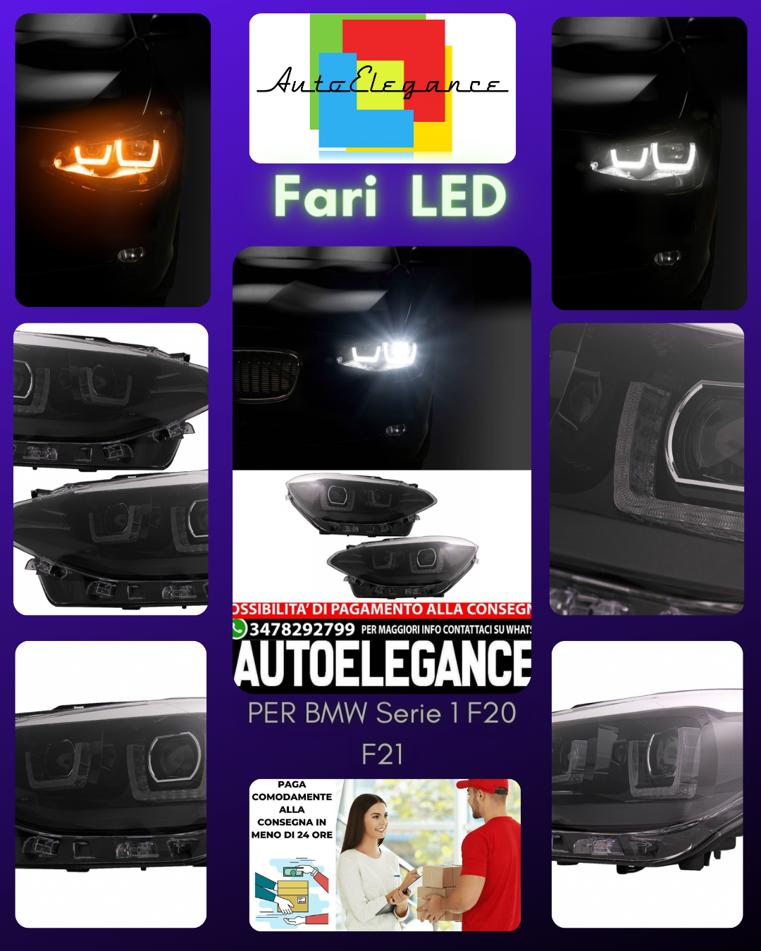 Fari Osram LEDriving Full LED adatti per BMW Serie 1 F20 F21 (06.2011-03.2015)