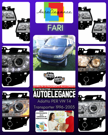 Fari anteriori Daylight adatto per VW T4 Transporter Naso Lungo (1996-2003) LED