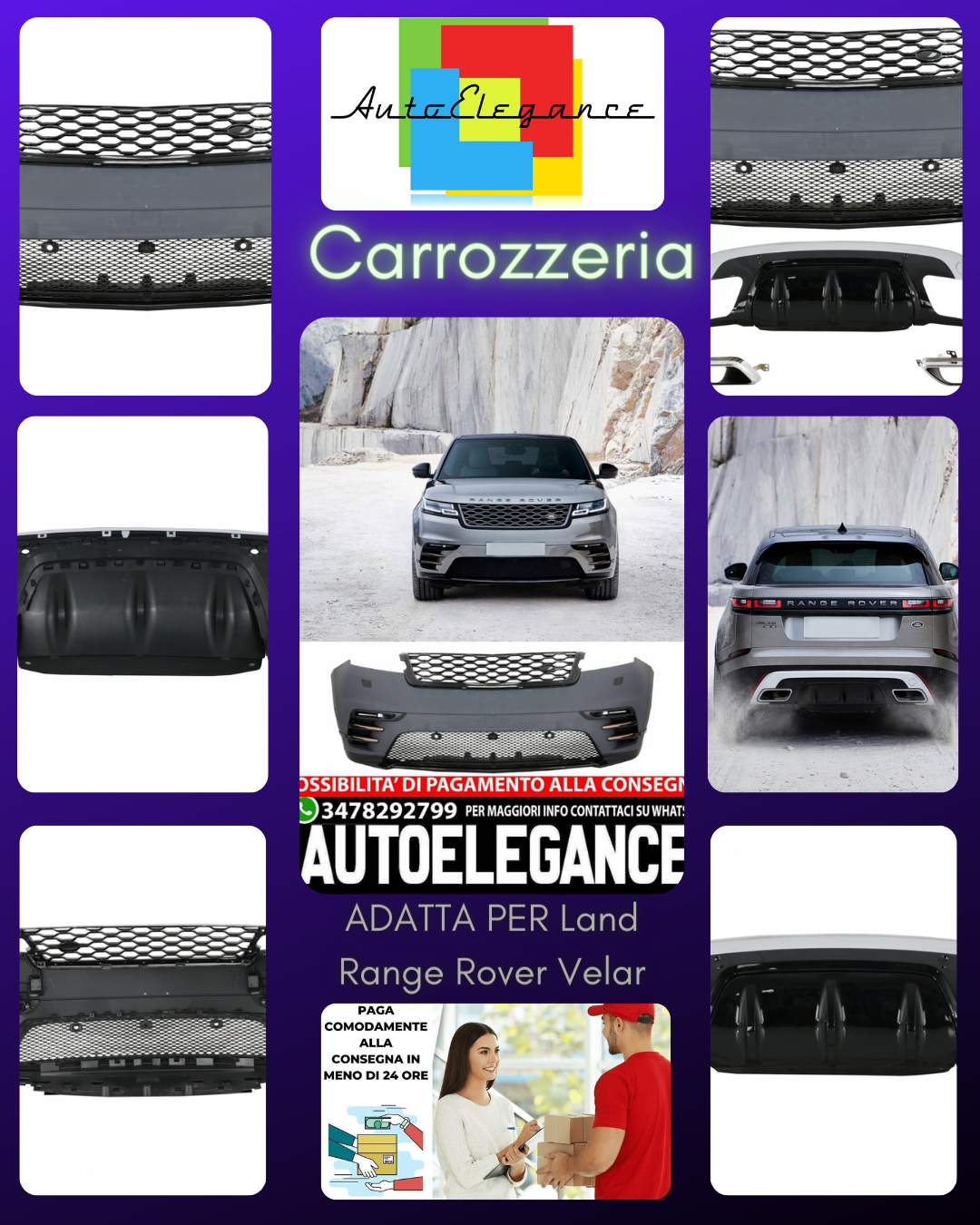 Carrozzeria adatta per Land Range Rover Velar SUV L560 (dal 2017 in poi) con DRL AUTOELEGANCERICAMBI