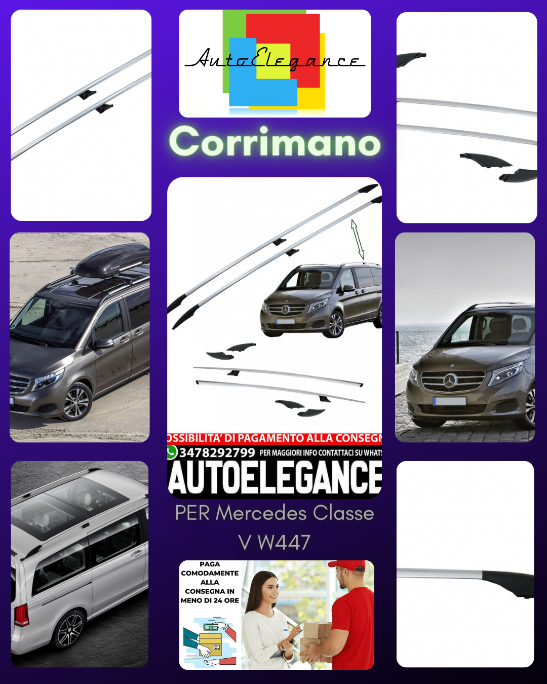 Mancorrenti adatto per Mercedes Classe V W447(dal 2014 in poi) Passo lungo (LWB)