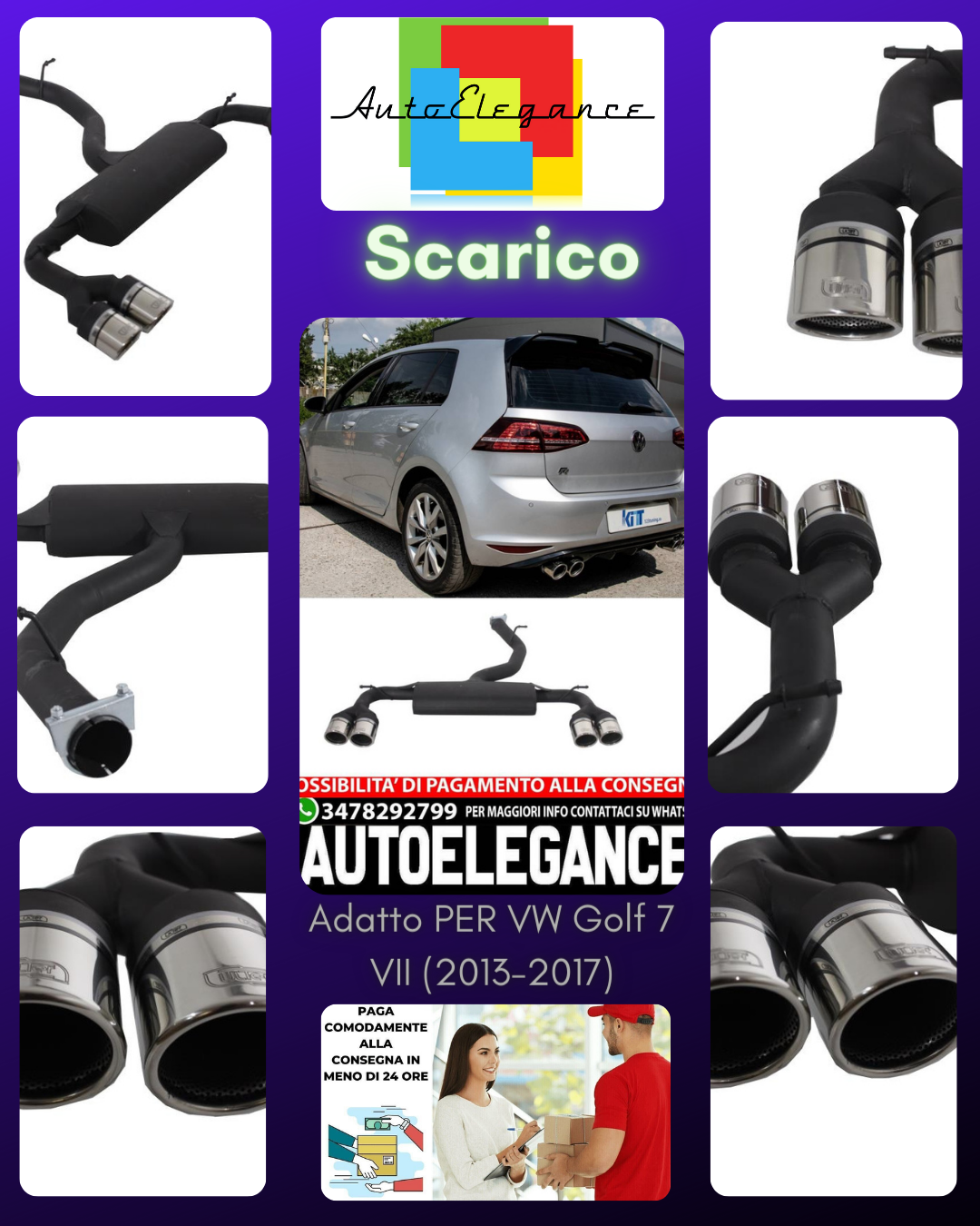 Scarico completo adatto per VW Golf 7 VII (2013-2017) R Design