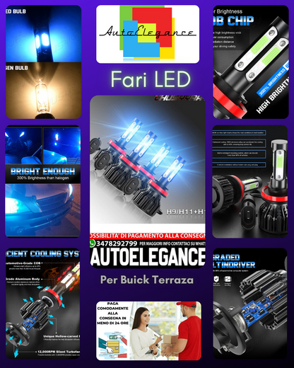Per Buick Terraza2005-2007 8000K 4PCS H11 LED Faro Hi &Lo Fascio Lampadine Combo