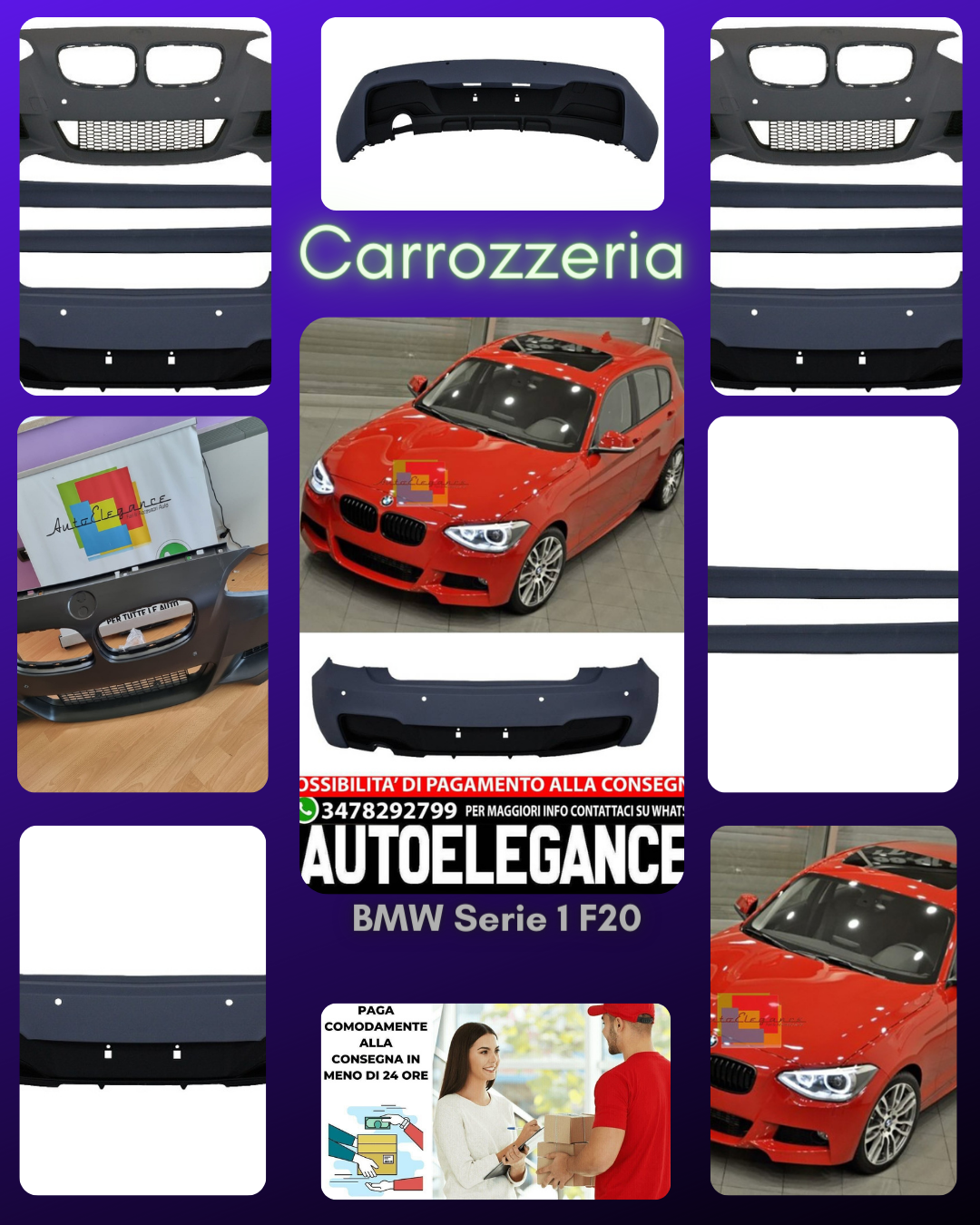 Carrozzeria completa adatta per BMW Serie 1 F20 (2011-2014) M-Technik Design AUTOELEGANCERICAMBI