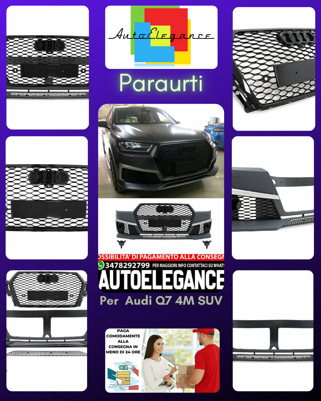 Front bumper suitable for Audi Q7 4M SUV (2015-2019) RS Design 