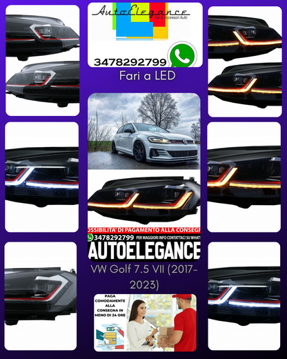 Fari a LED adatti per VW Golf 7.5 VII dal 2017- GTI Look con luci di svolta