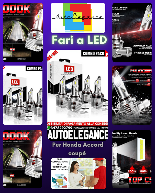9005 + H11 Kit fari a led combinati per Honda Accord coupé 2008-2015 abbaglianti