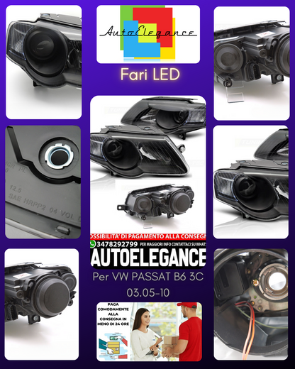 BLACK HEADLIGHTS for VW PASSAT B6 3C 03.05-10 