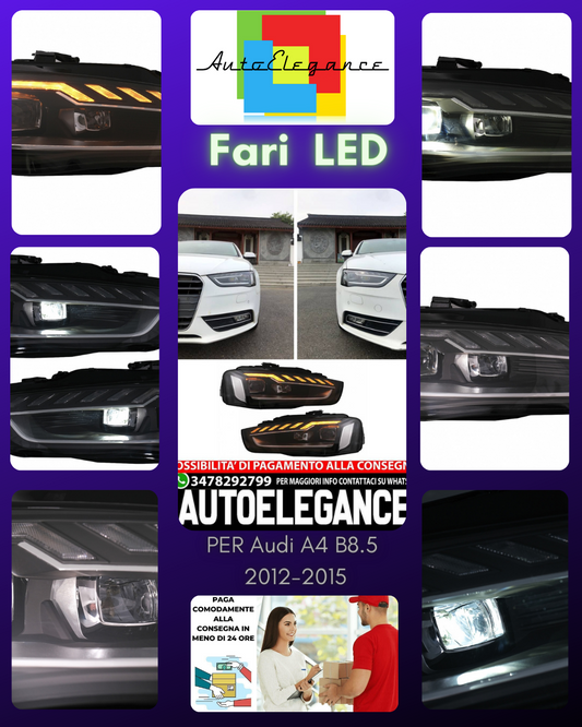 Fari anteriori Full LED adatti per Audi A4 B8.5 Facelift (2012-2015)