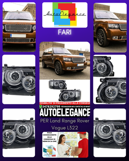 Headlights suitable for Land Range Rover Vogue L322 (2002-2009) Conversion to Facelift 