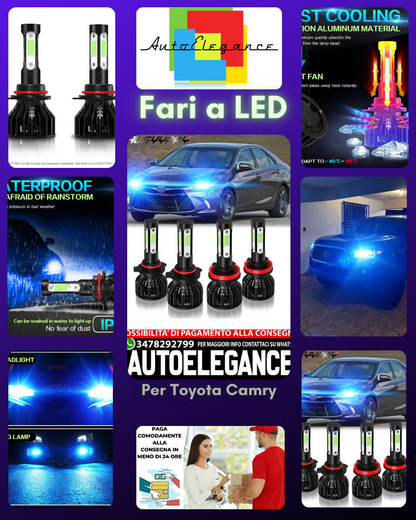 For Toyota Camry 2007-2017 4PCS 8000K Combo LED Headlight High Beam + Bulbs 