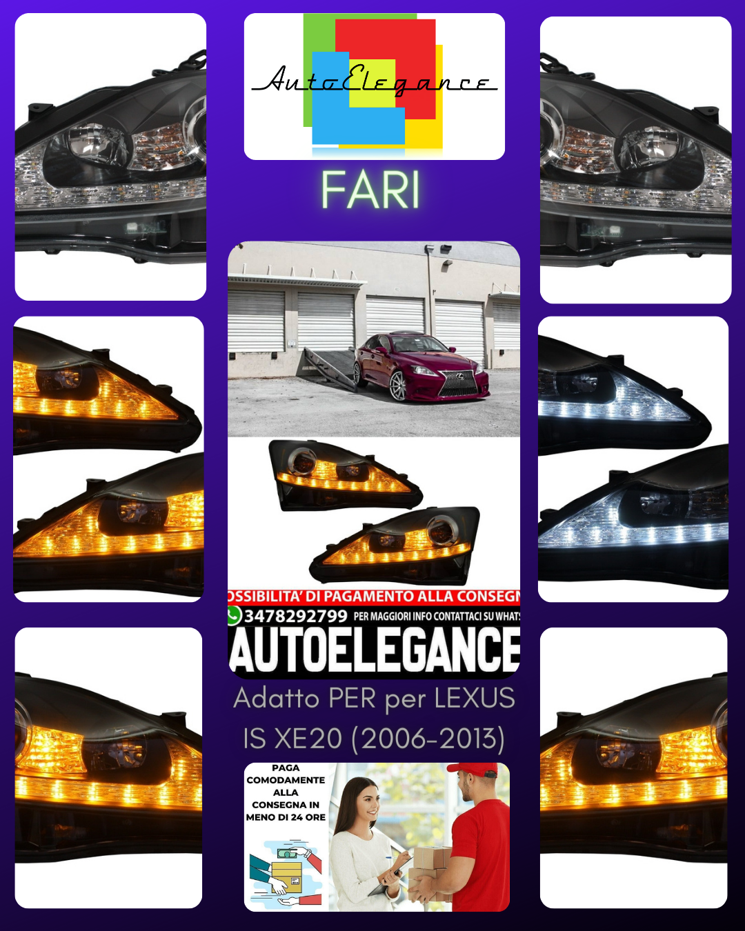 Fari anteriori DRL Indicatori di direzione adatti per LEXUS IS XE20 (2006-2013)