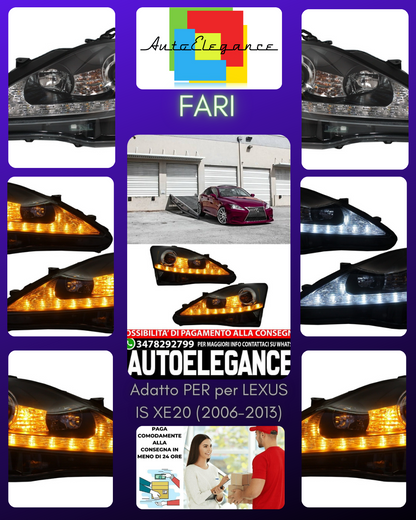 Fari anteriori DRL Indicatori di direzione adatti per LEXUS IS XE20 (2006-2013)