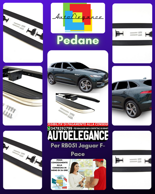 RB051 Jaguar F-Pace from 2016 aluminium running board thresholds set 