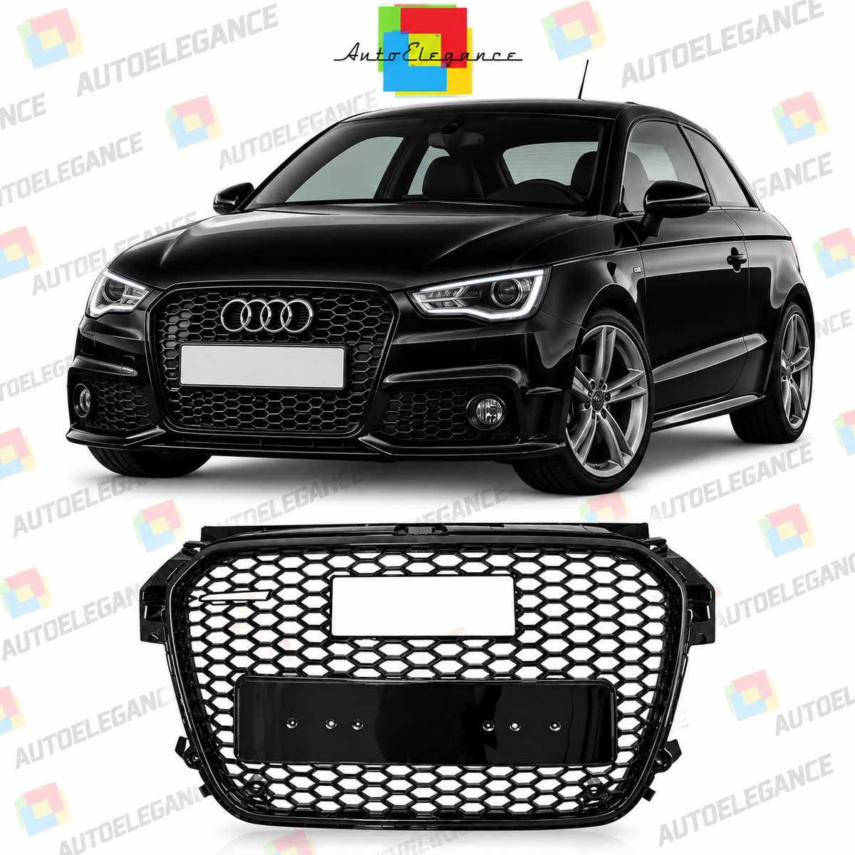 🔥ART.10653 GRIGLIA ADATTO PER AUDI A1 8X LOOK RS1 NERO 2010 - 2014🔥