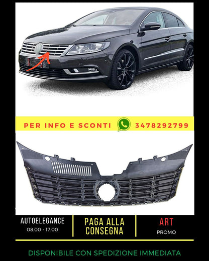 ⭐Black Chrome Grille Fit For VW CC 2012-2017⭐ 