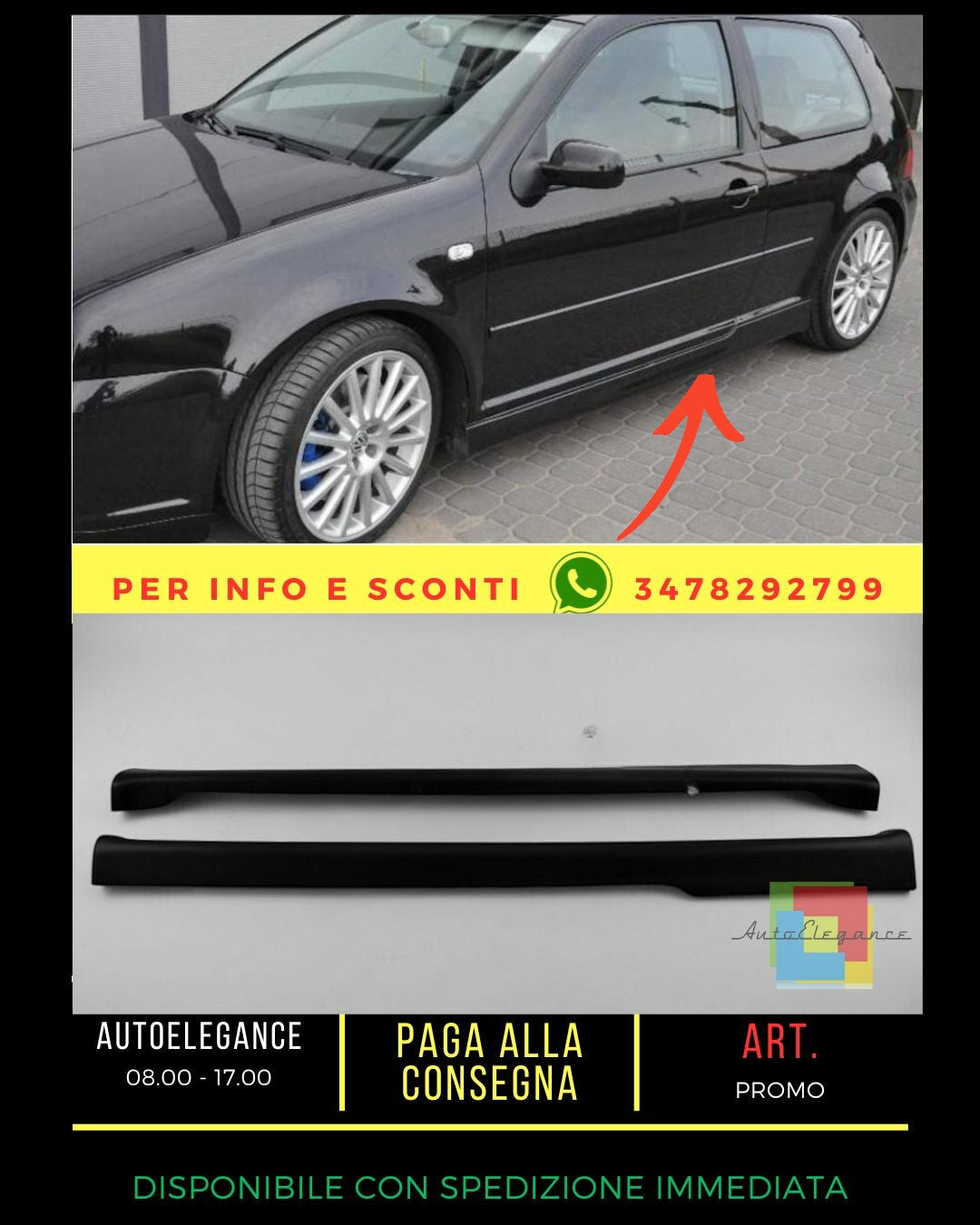 🔥MINIGONNE ADATTE PER VW GOLF 4 3D 1997-2006🔥