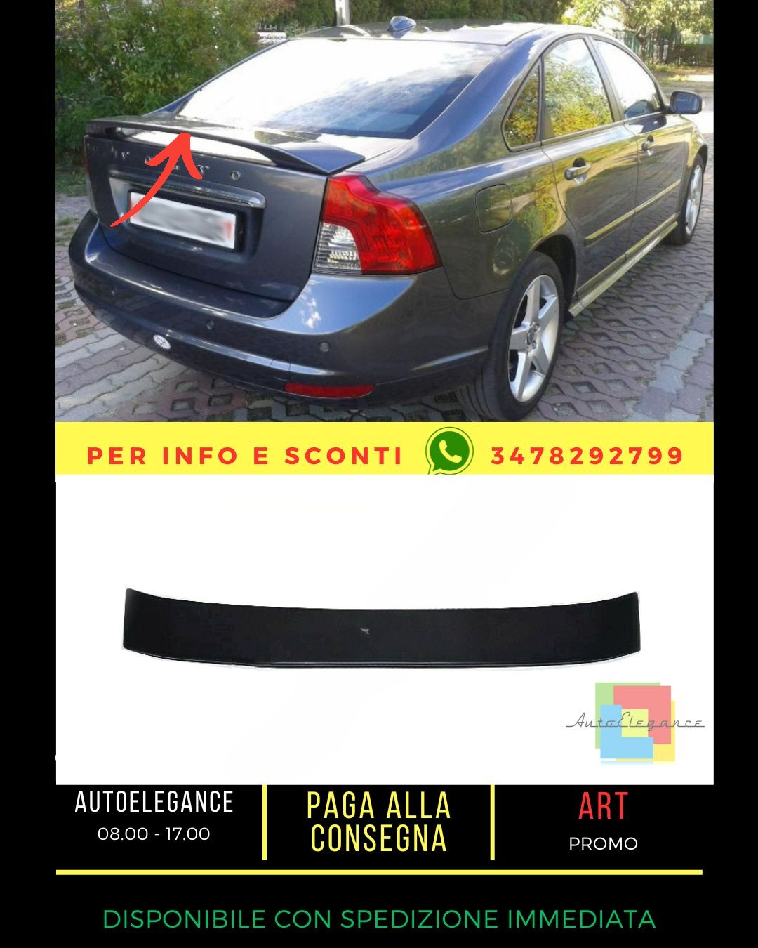 🔥SPOILER ADATTO PER VOLVO S40 2004-2012🔥