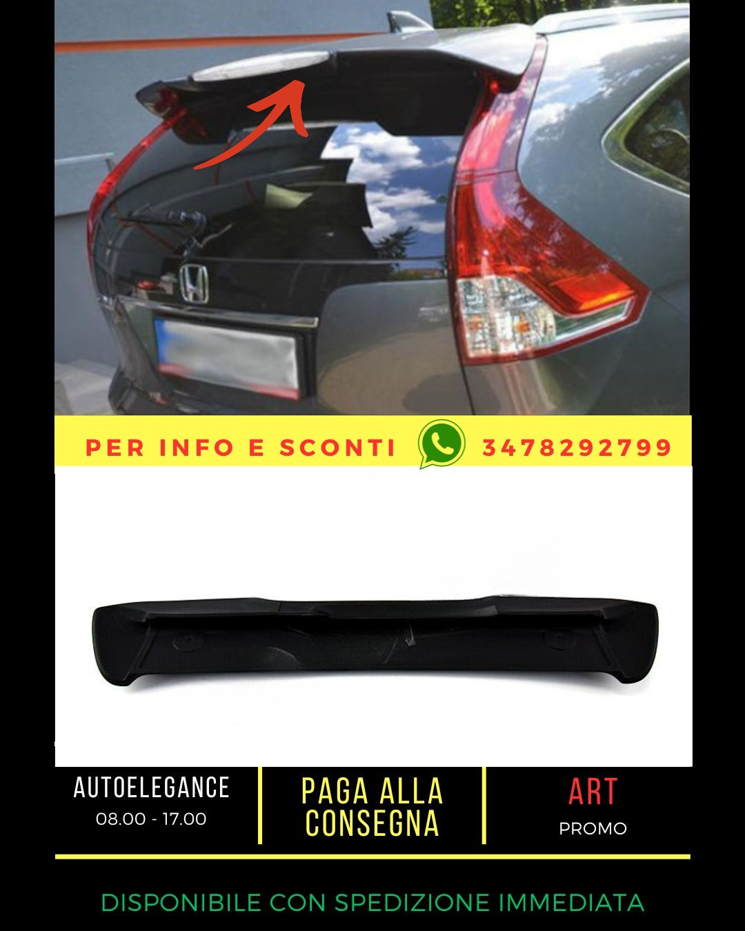 ✨SPOILER ADATTO PER HONDA CRV 4 2012-2018✨