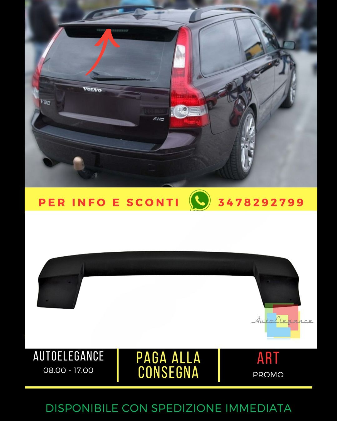 🔥SPOILER ADATTO PER VOLVO V50 2004 - 2012🔥