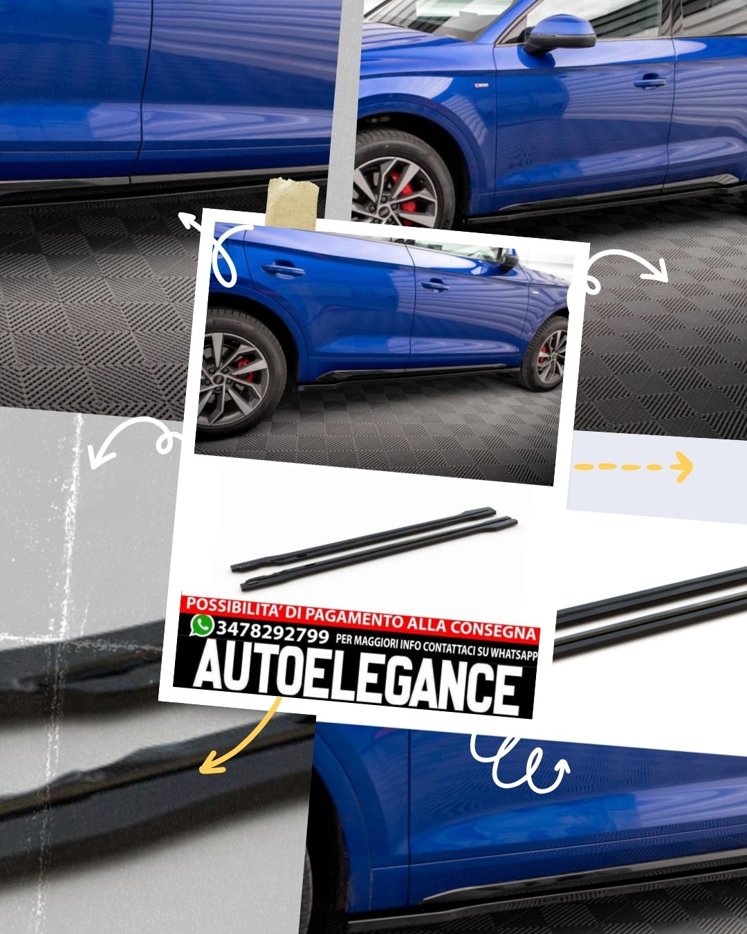 MINIGONNE Laterali Auto Universali Tuning Bandelle Aerodinamiche - 4