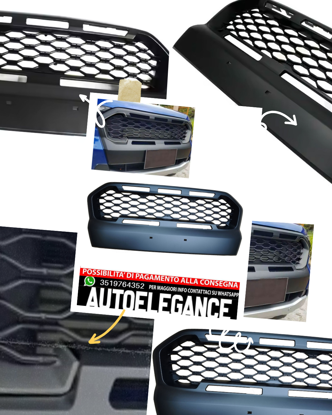 GRIGLIA Sport Black ADATTA PER Ford Ranger T7 16-19 2.2 3.2