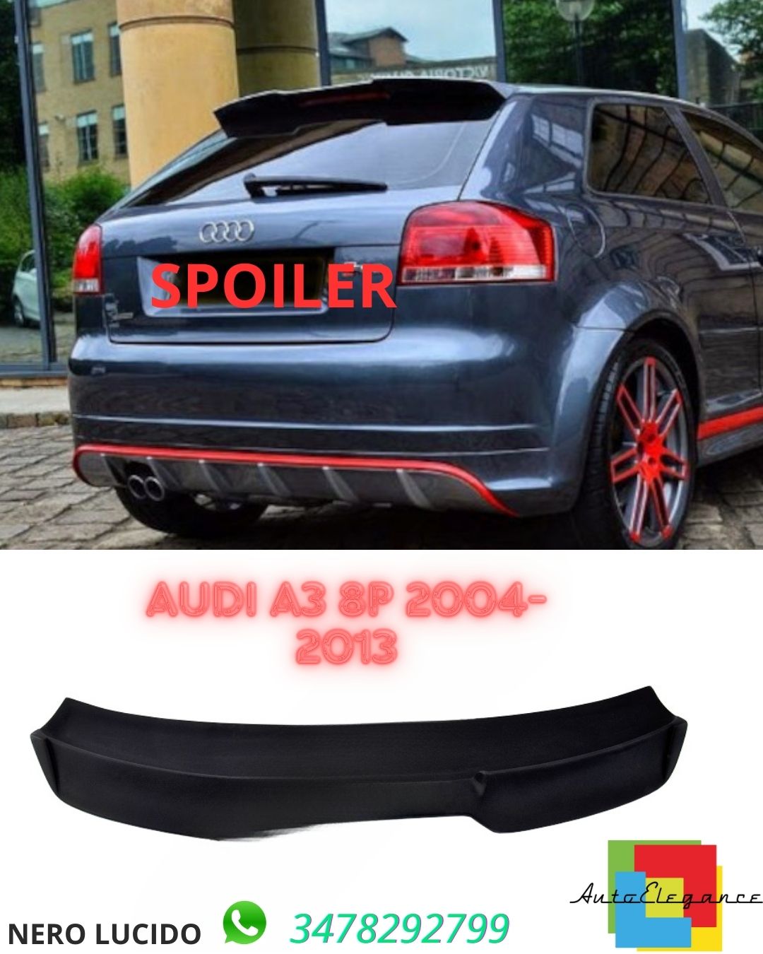 ✨SPOILER ADATTO PER Audi A3 3D 2004-2013 ✨