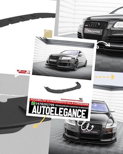 STREET PRO SPLITTER ANTERIORE + FLAPS PER AUDI RS6 AVANT C6 2007-2010