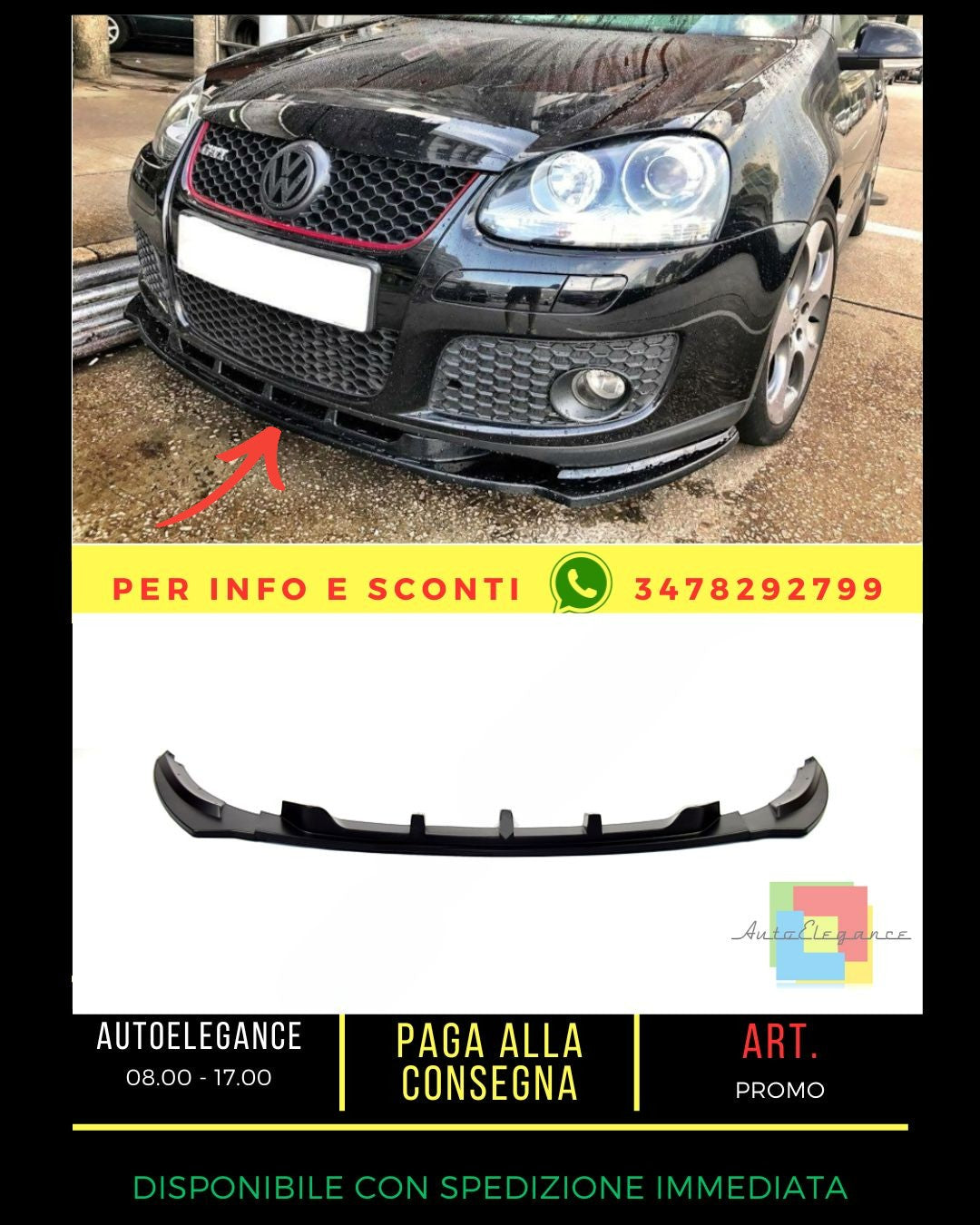 🔥SPLITTER ADATTO PER VW Golf 5 GTI 2004-2008🔥