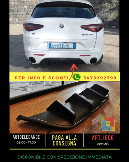 ⭐1606 DIFFUSORE ADATTO PER ALFA ROMEO STELVIO 949 2016-2020 NERO OPACO ⭐