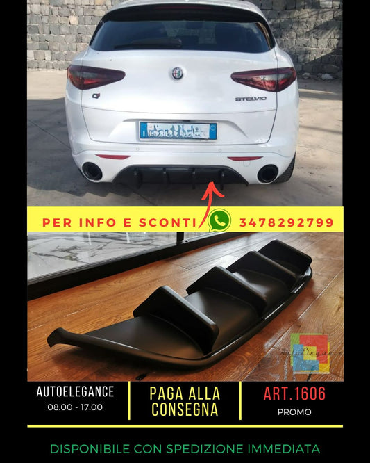 ⭐1606 DIFFUSER SUITABLE FOR ALFA ROMEO STELVIO 949 2016-2020 MATT BLACK ⭐